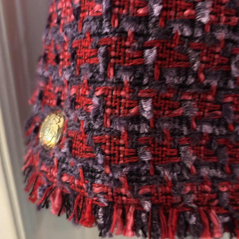 Talbots Red and Purple Tweed Blazer - Picture 6 of 8